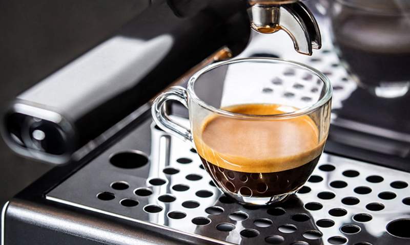 Coffee on drip tray