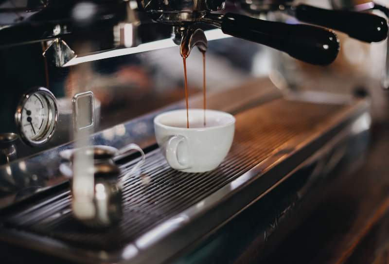 Coffee filtering into Cup